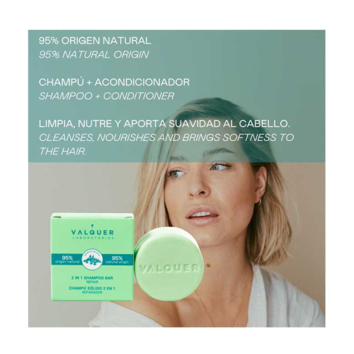 Valquer - Solides 2-in-1-Shampoo und Conditioner - Reparierend