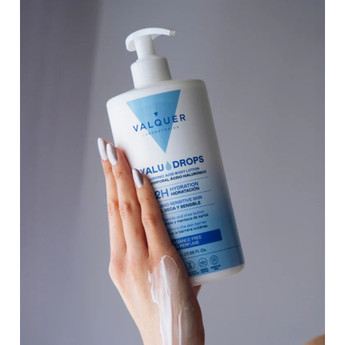 Valquer - 72h Feuchtigkeitsspendende Körperlotion Hyaludrops - Parfümfrei