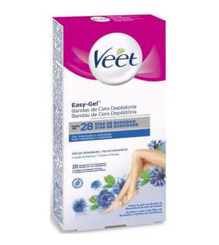 Veet - Enthaarungswachsstreifen Easy-Gel Körper und Beine - Empfindliche Haut