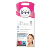 Veet - Wachsstreifen zur Gesichtshaarentfernung Pure - Empfindliche Haut (40u)