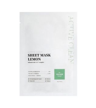 Village 11 Factory - *Active Clean* – Feuchtigkeitsspendende und aufhellende Gesichtsmaske Sheet Mask Lemon
