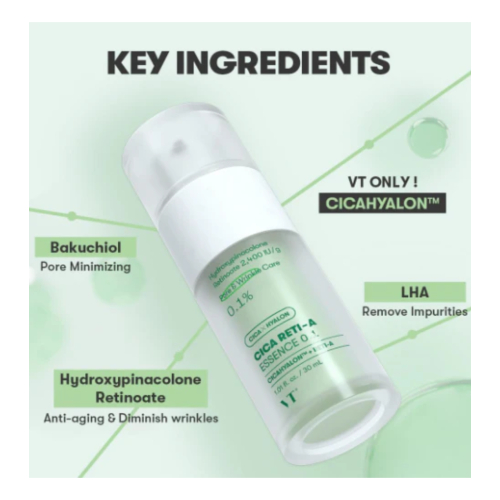 VT Cosmetics - Gesichtsessenz verfeinert die Poren CICA Reti-A 0.1