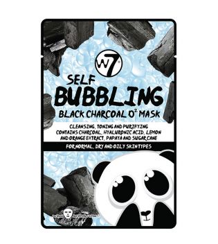 W7 - O2 Black Charcoal Paper Face Mask - Selbstsprudelnd