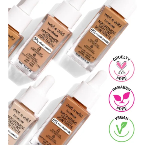 Wet N Wild – Foundation Bare Focus Niacinamide Skin Tint - Amber Beige