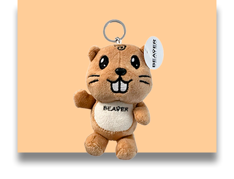Beaver - Llavero con peluche
